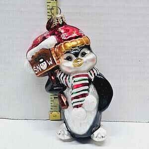 Christopher Radko Collectibles 2001 "Sno-Mo Promo" Blown Glass Penguin Ornament